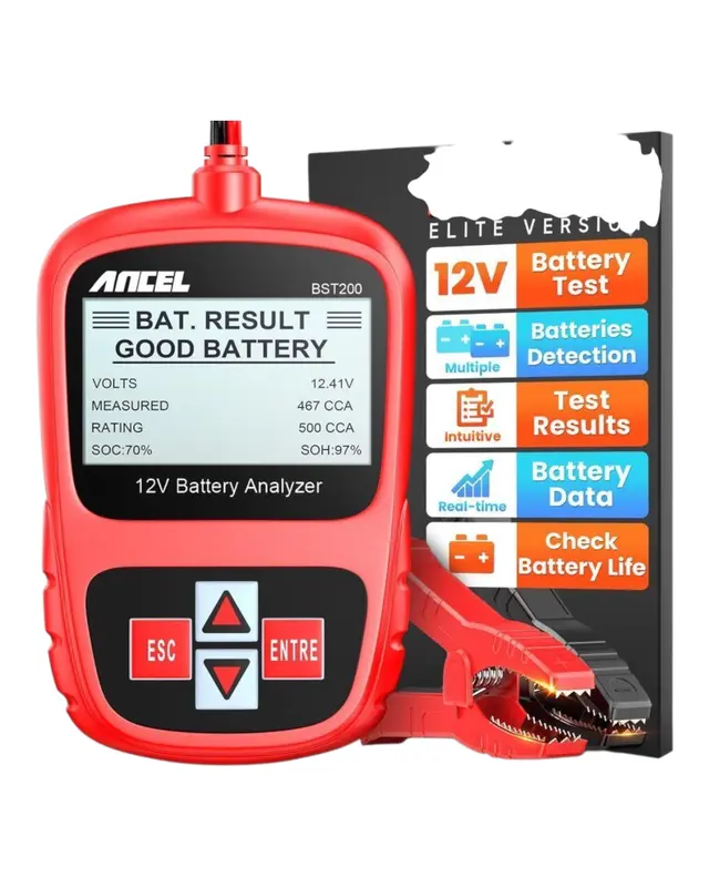 ANCEL BST200 12V Car Battery Tester, Digital Load & Health Analyzer