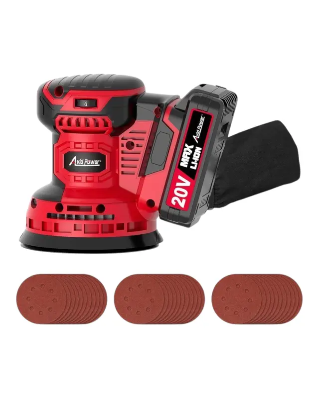 AVID POWER ACOS326 20V Cordless 5 Inch Orbital Sander