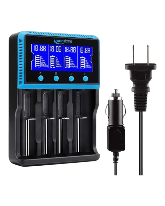 Keenstone HXY-H4 18650 Battery Charger Smart Universal LCD Display for Multiple Rechargeable Batteries
