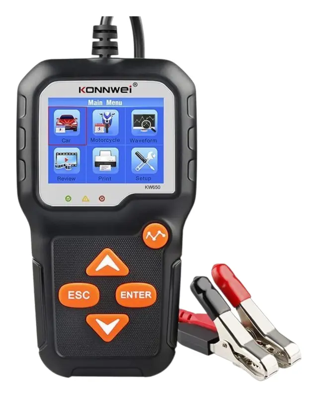 KONNWEI KW650 6V & 12V Car Battery Tester, Digital Load & Alternator Analyzer