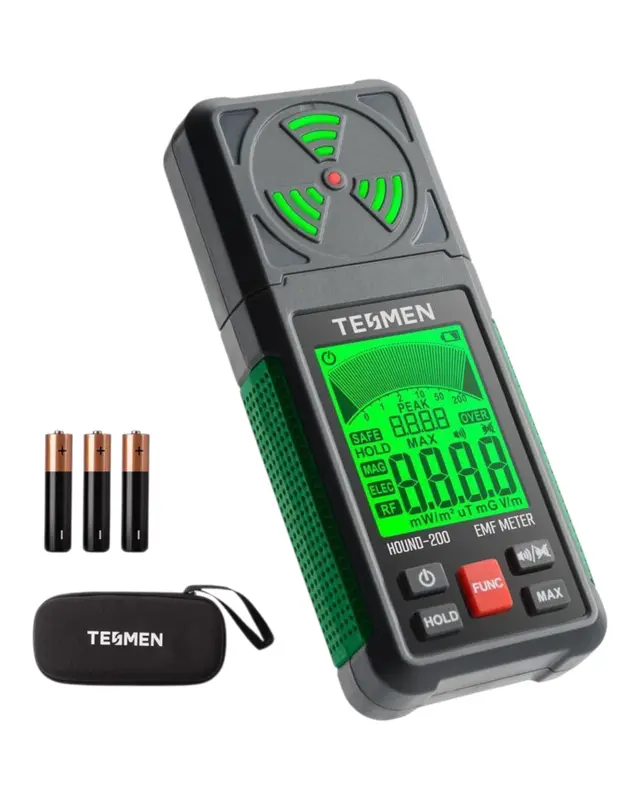 TESMEN Hound-200 EMF Meter, 3-in-1 Portable Electromagnetic Field Radiation Detector