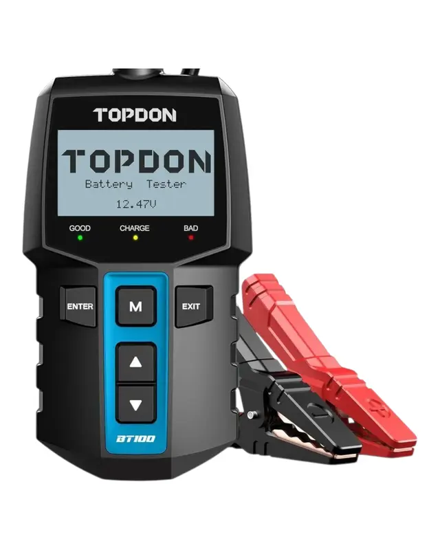 TOPDON BT100 12V Car Battery Tester, Digital Load & Alternator Analyze